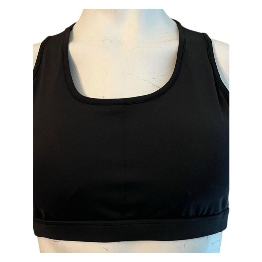 Capella Large Black Removable Pads Padded Sports Bra Stretch NWT